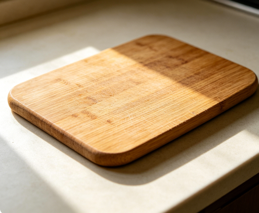 Bamboo Cutting Board, Natural Wood Kitchen Chopping Board with Rounded Corners, Durable and Sustainable for Food Prep