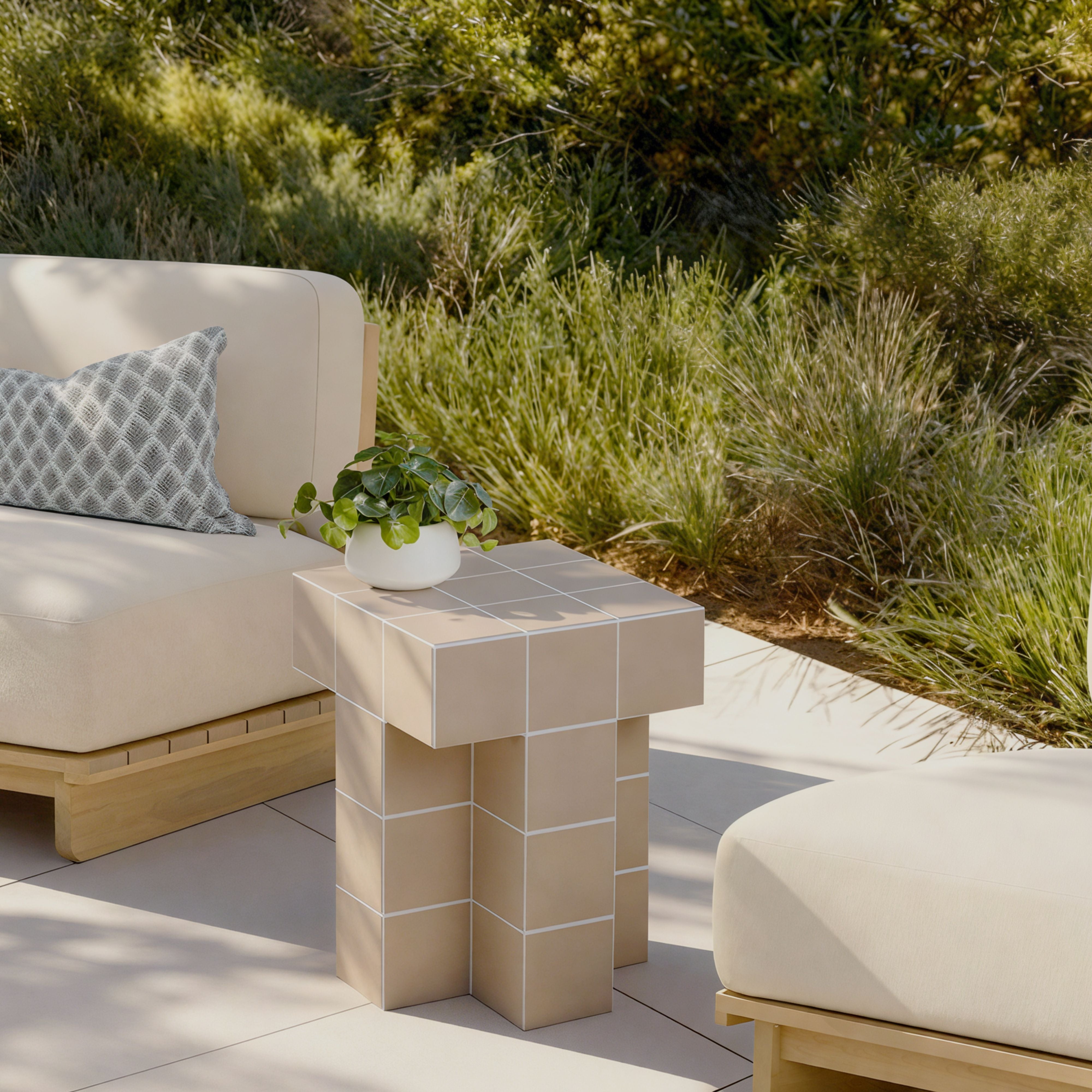 Alma Tile Concrete Indoor/Outdoor Side Table