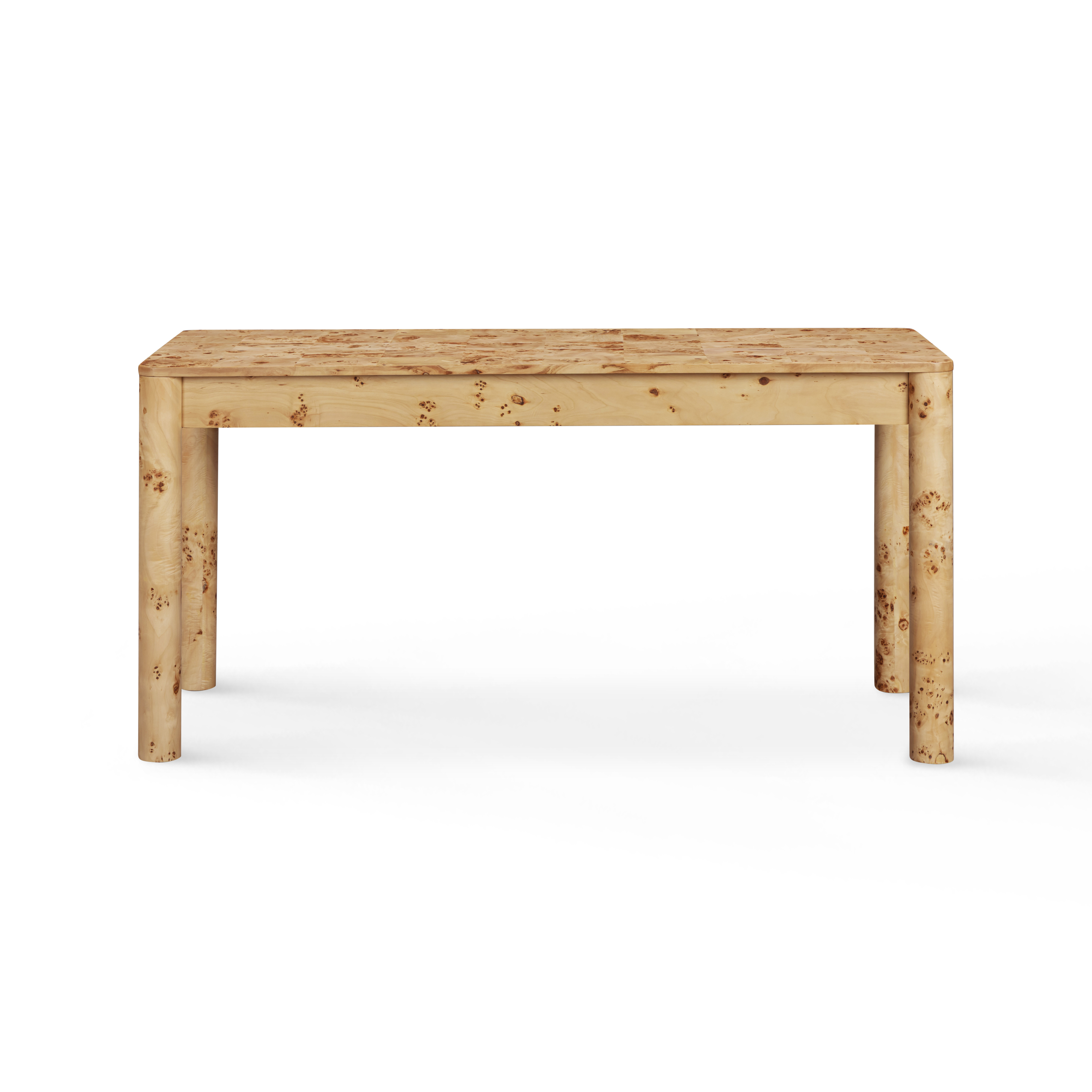 Berri 60" Natural Burl 3-Drawer Work Desk