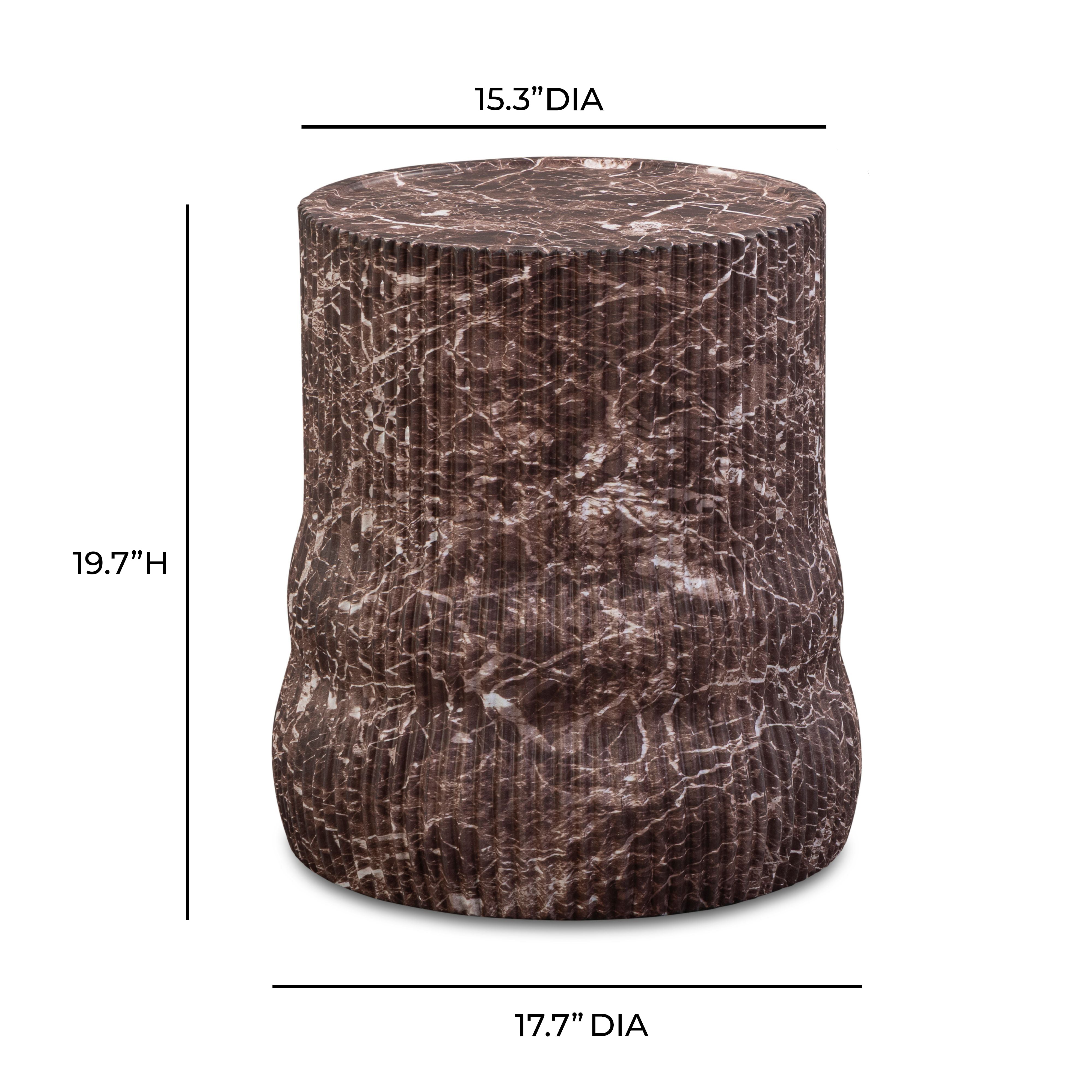 Cilla Red Faux Levanto Marble Indoor/Outdoor Concrete Side Table