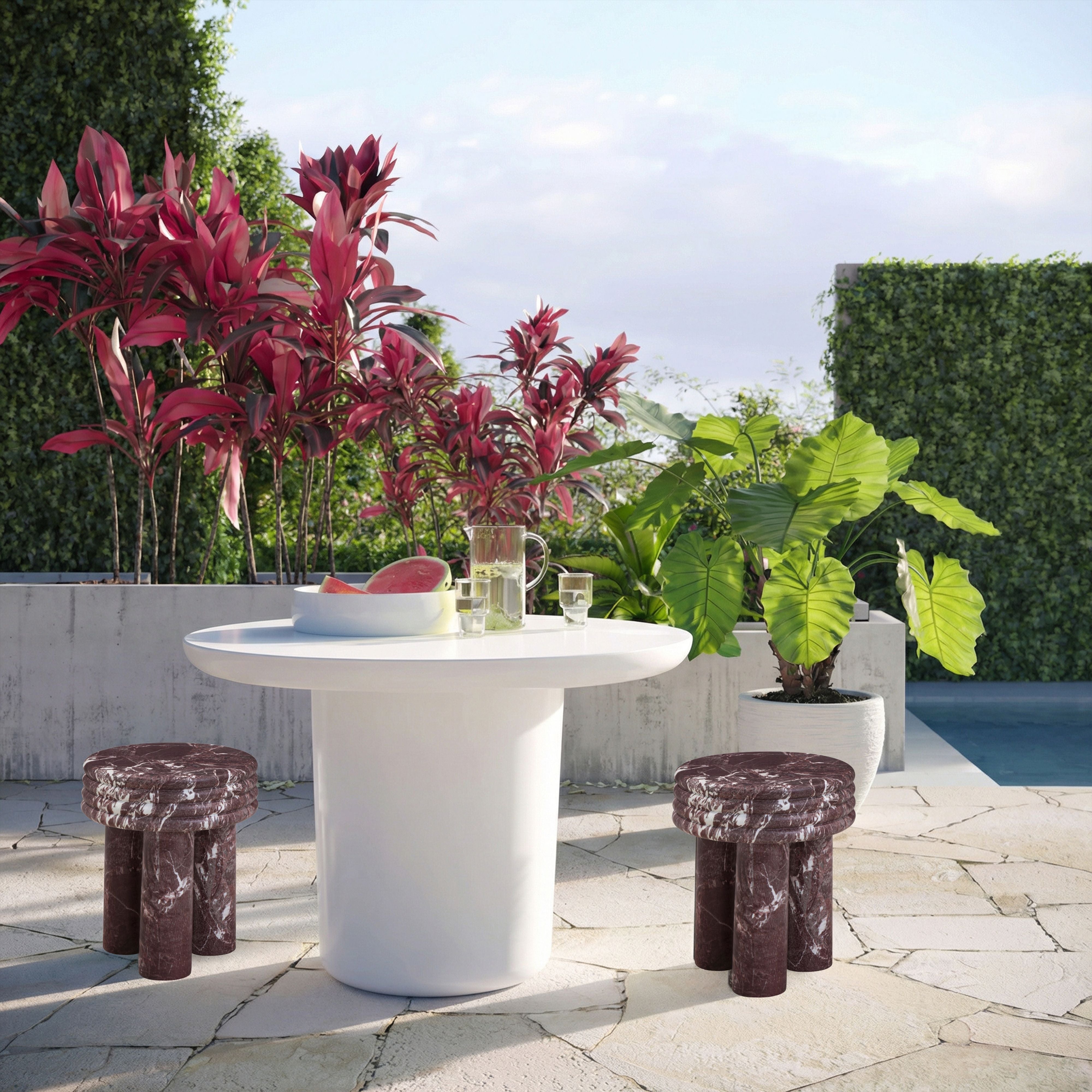 Delta Concrete Indoor/Outdoor Round Side Table