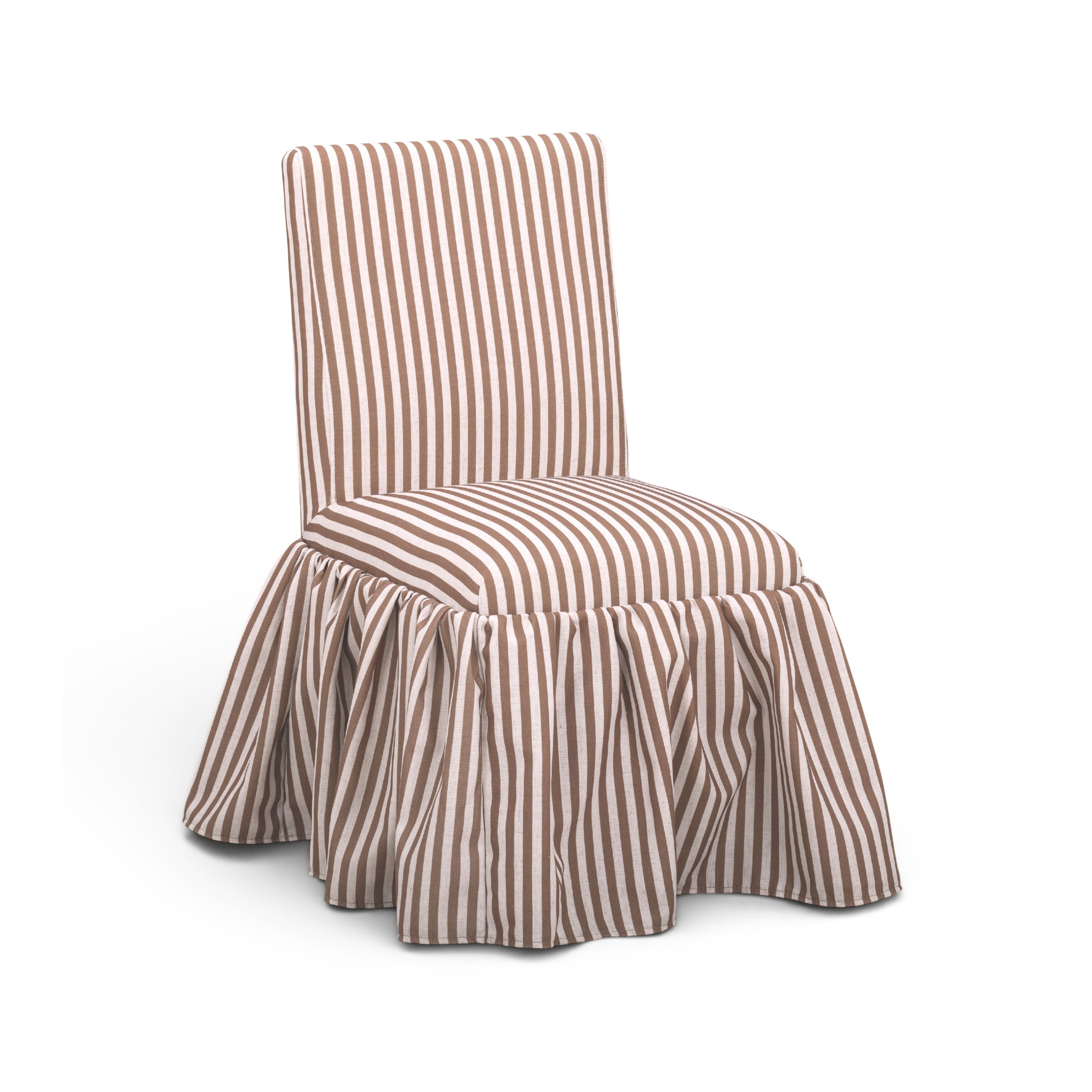 Gertrude Striped Performance Linen Skirted Dining Chair