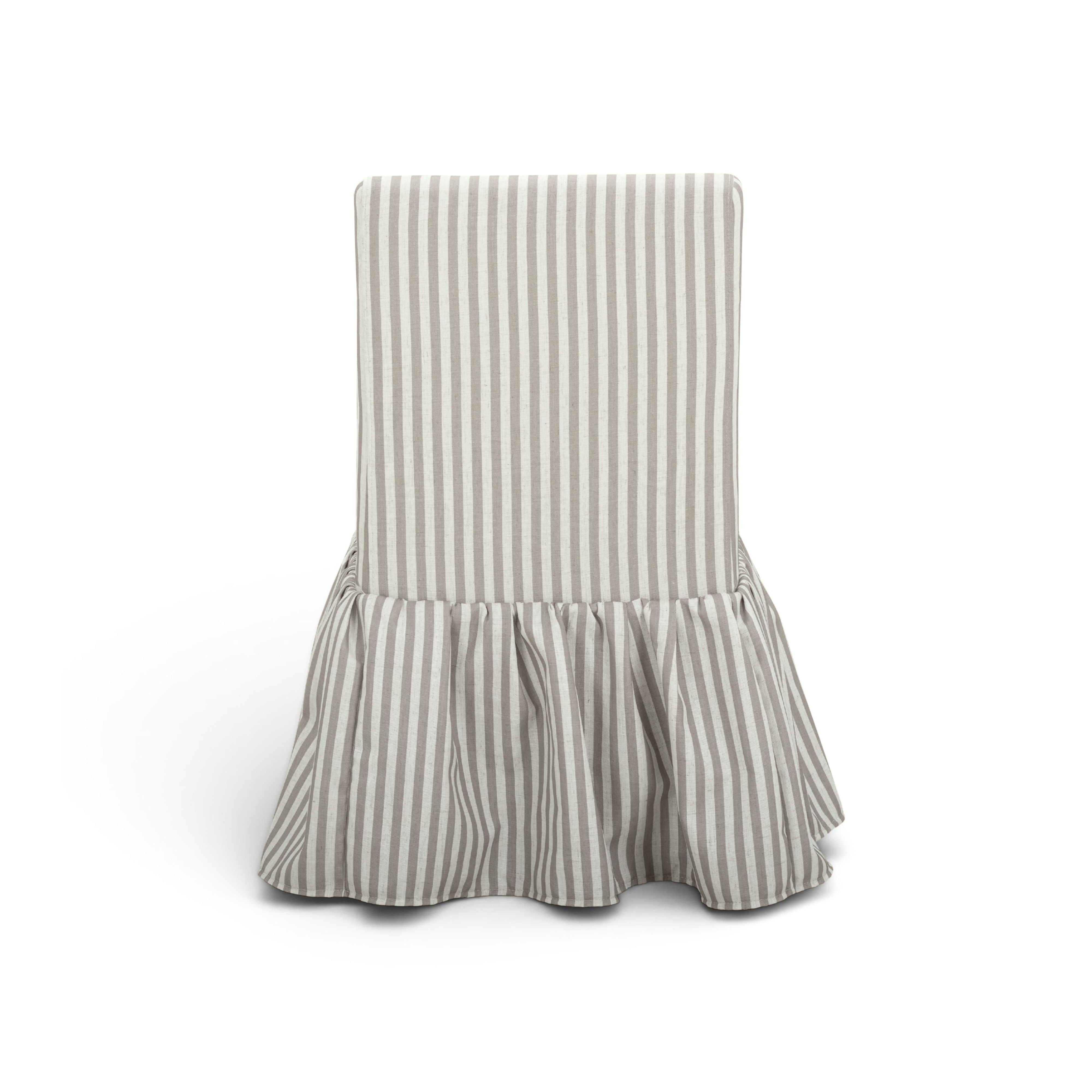 Gertrude Striped Performance Linen Skirted Dining Chair
