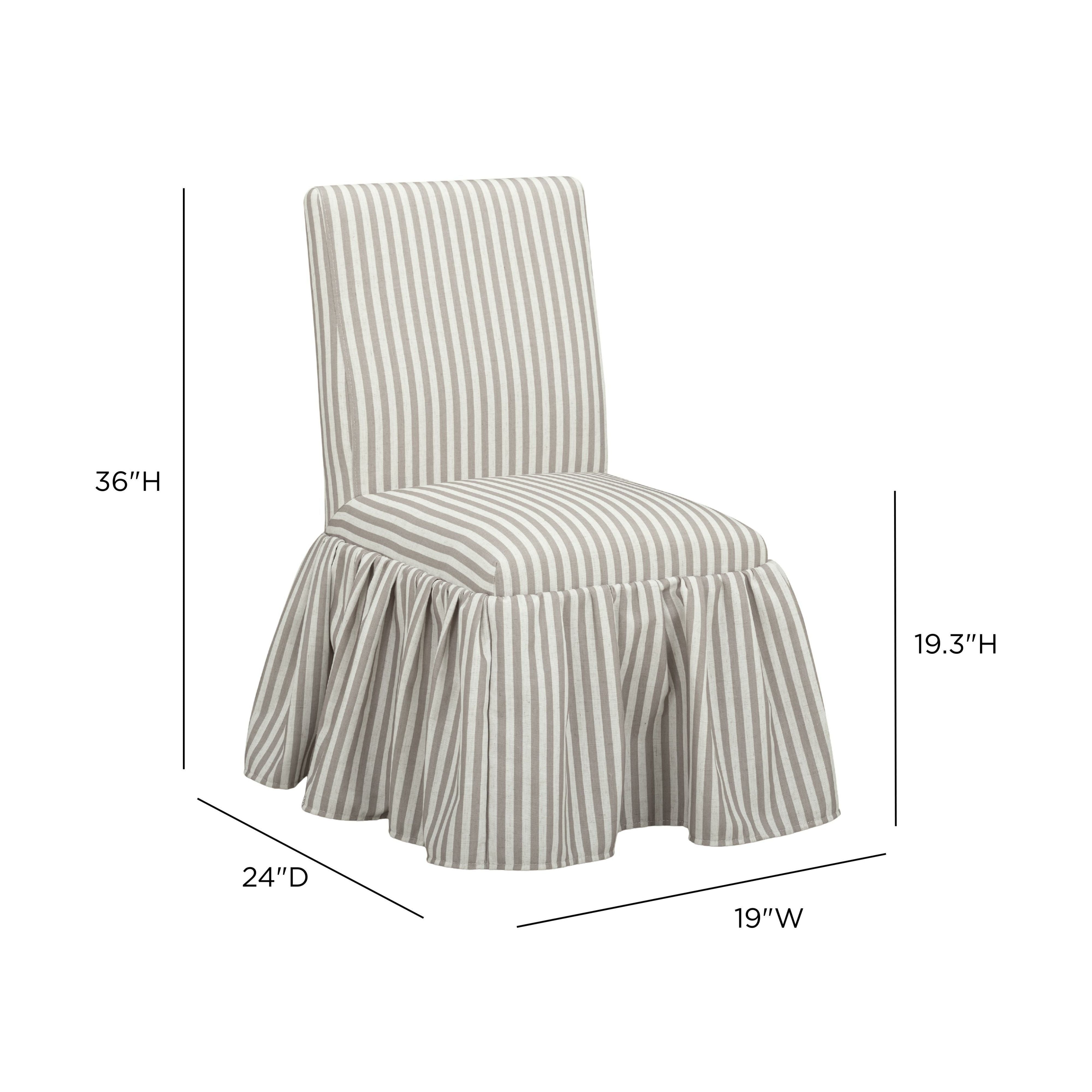 Gertrude Striped Performance Linen Skirted Dining Chair
