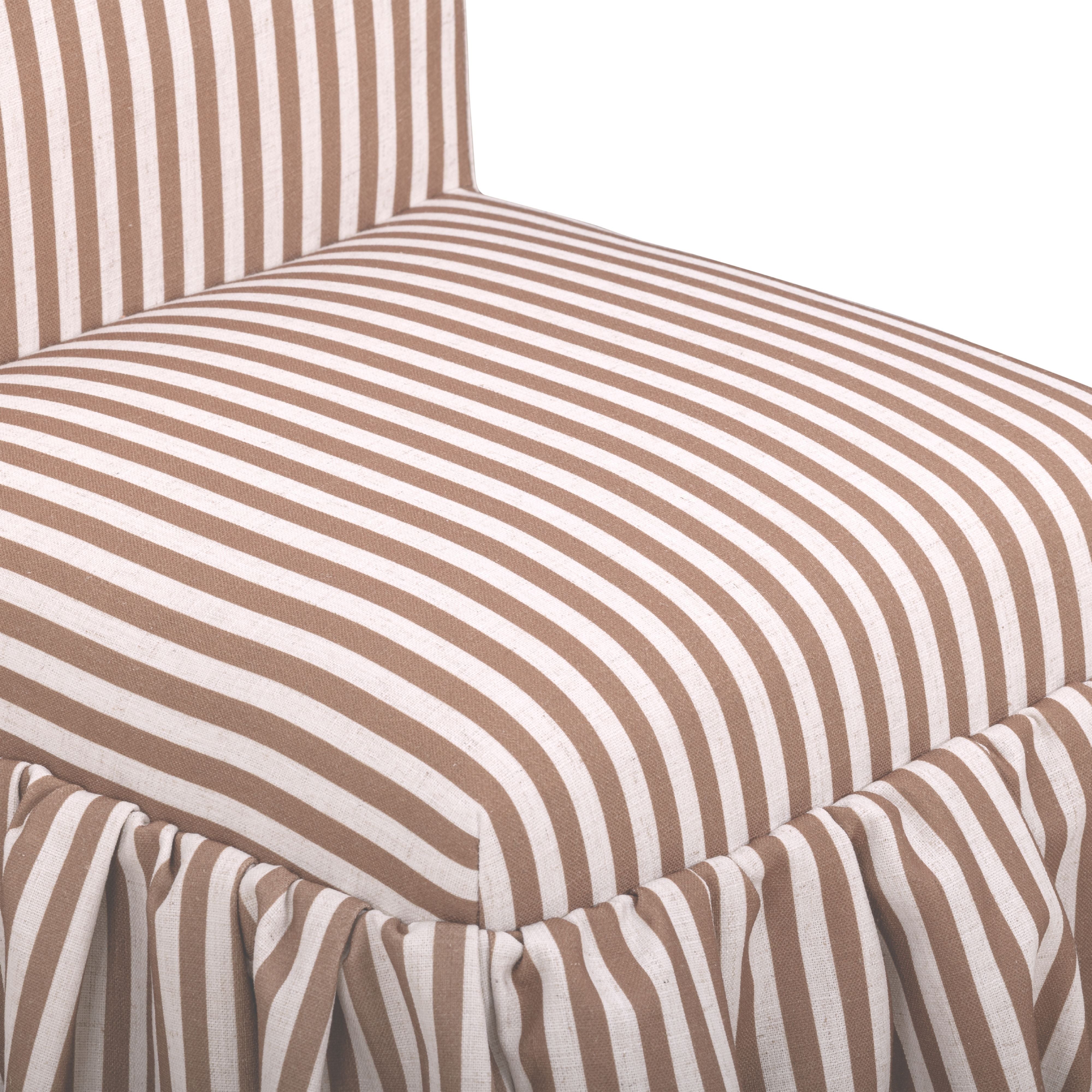 Gertrude Striped Performance Linen Skirted Dining Chair