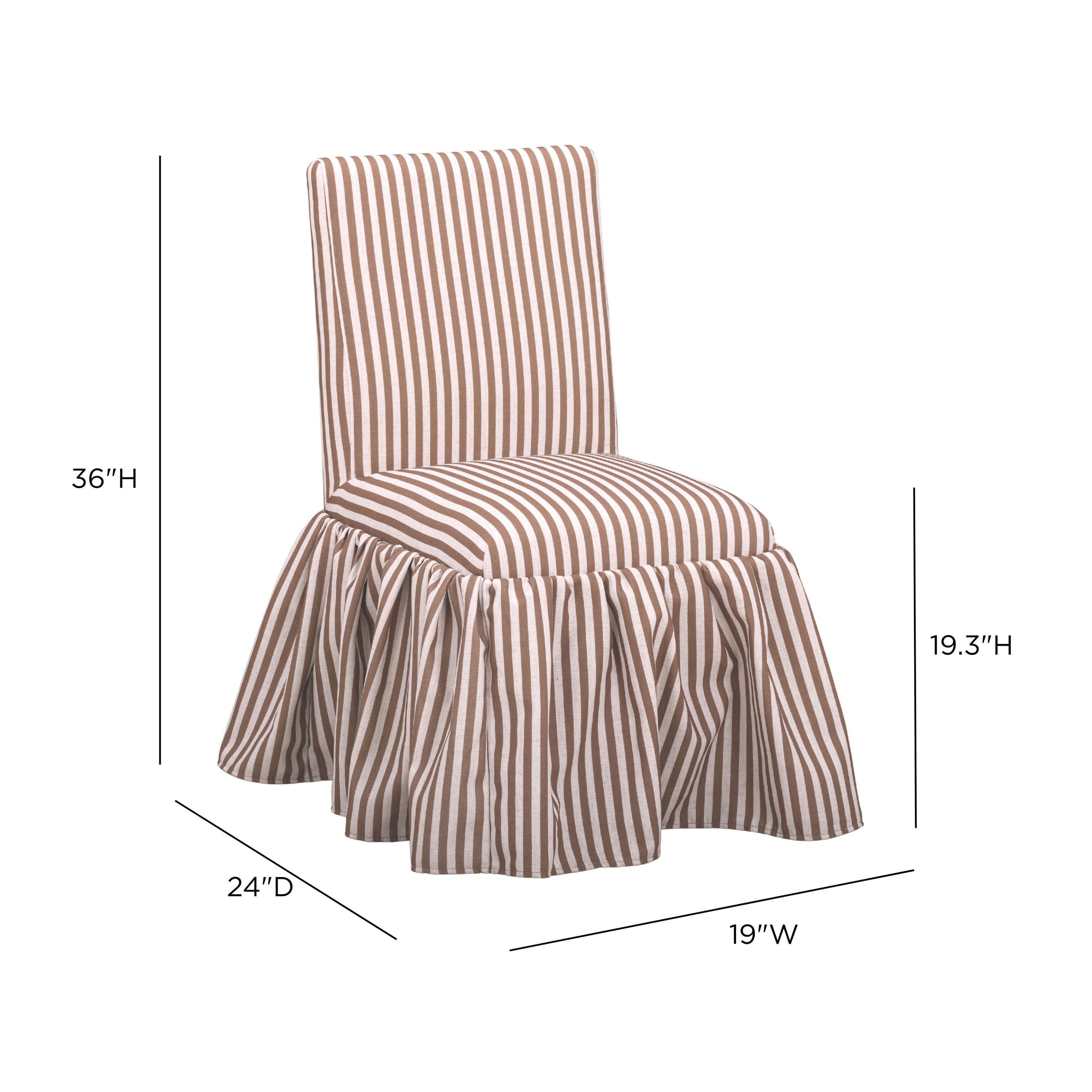 Gertrude Striped Performance Linen Skirted Dining Chair