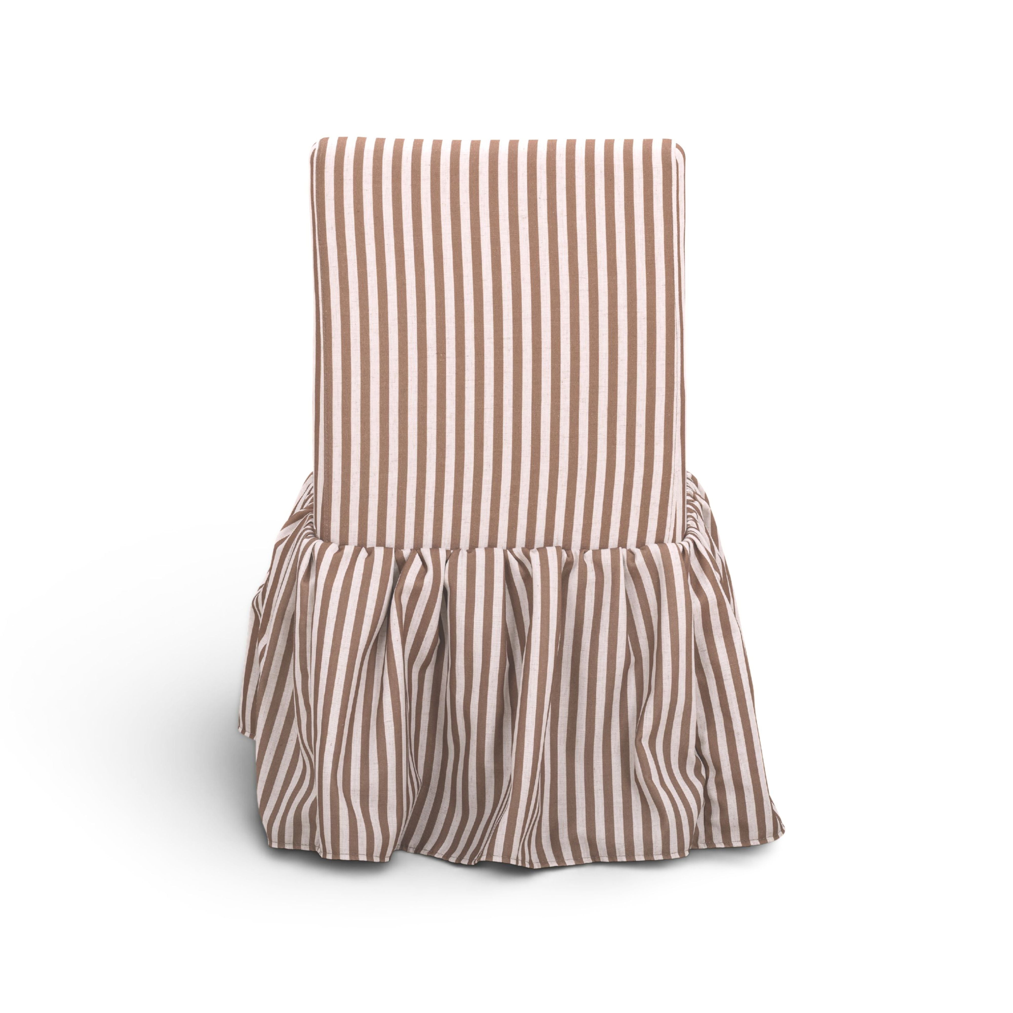 Gertrude Striped Performance Linen Skirted Dining Chair