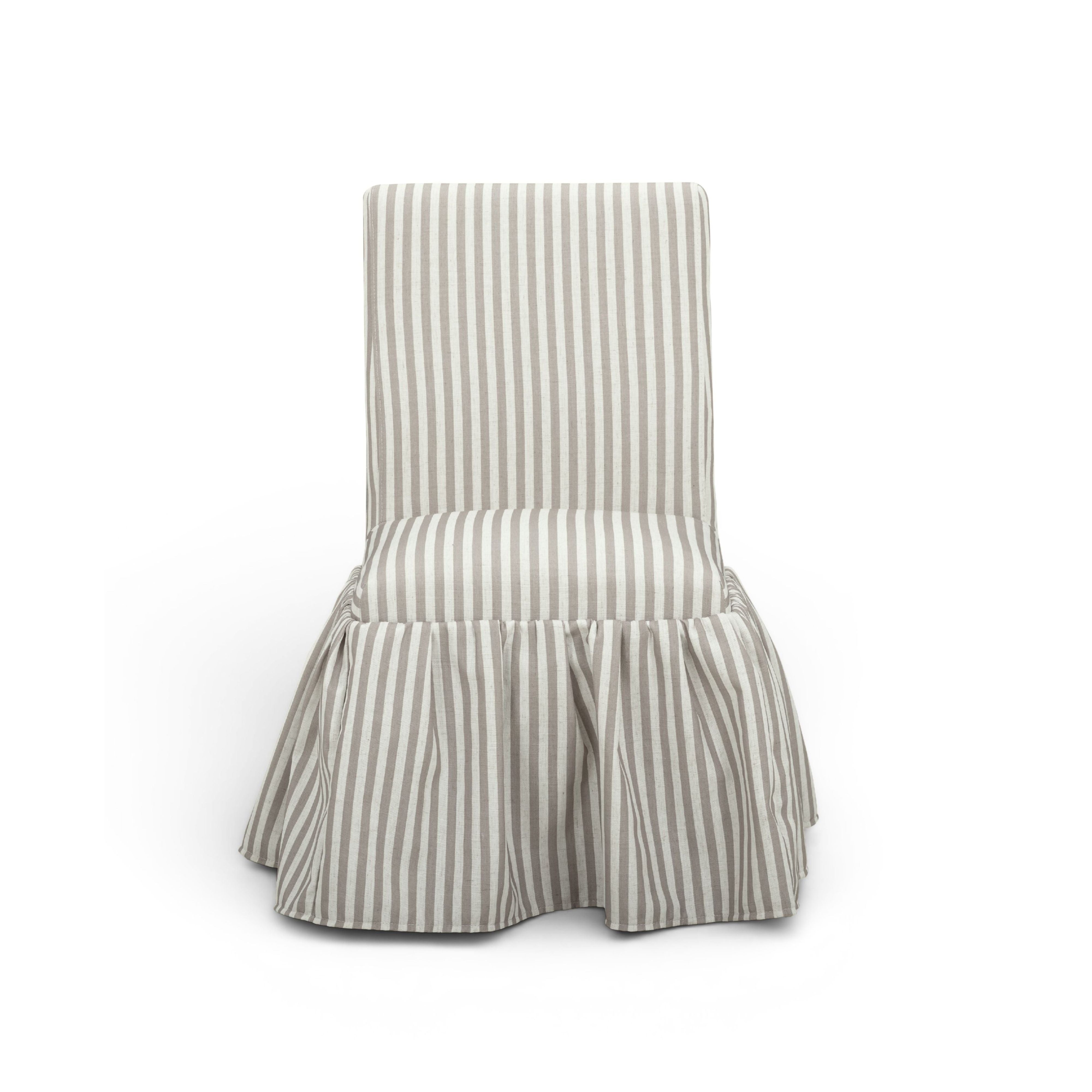 Gertrude Striped Performance Linen Skirted Dining Chair