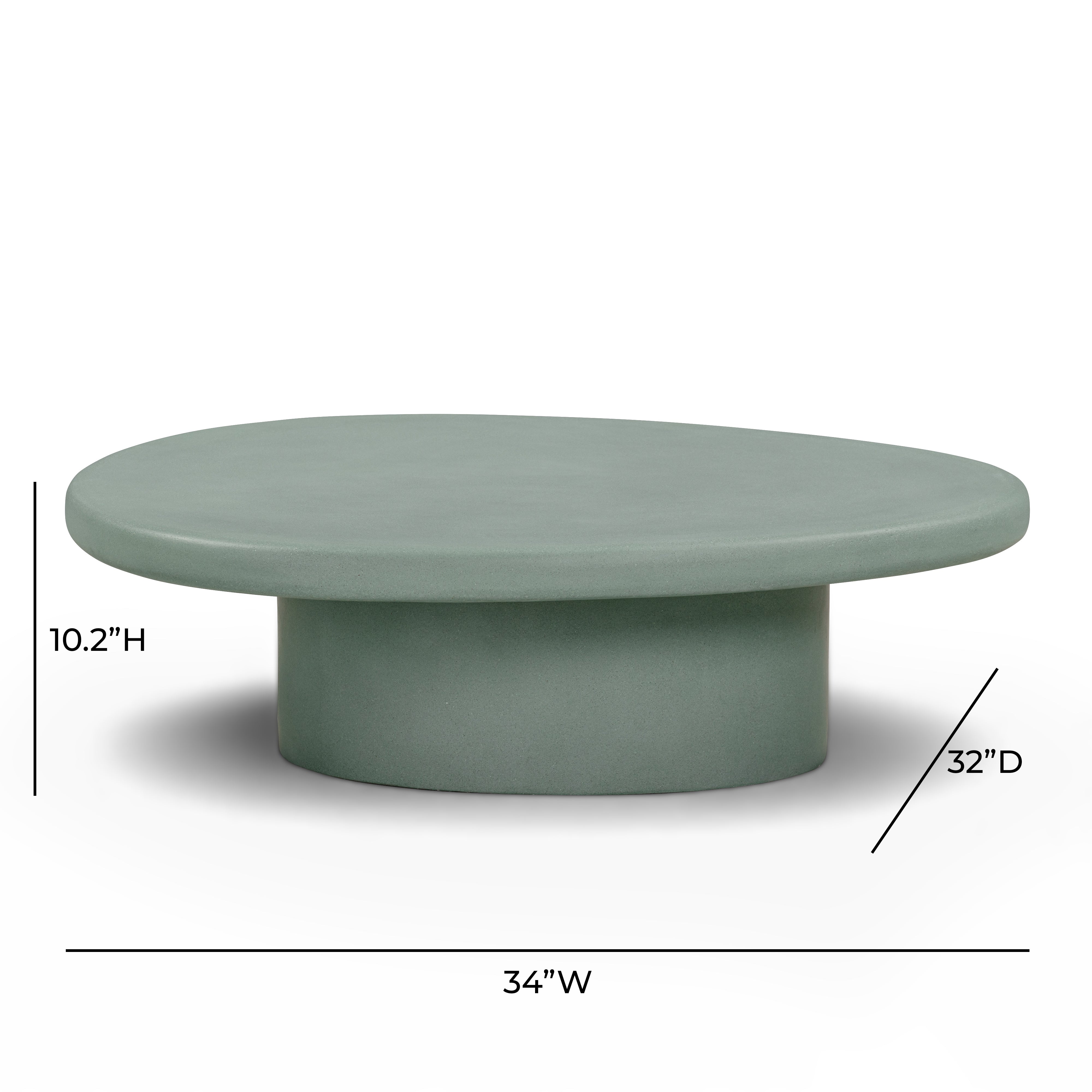 Jade Concrete Indoor/Outdoor Coffee Table (28"-34")