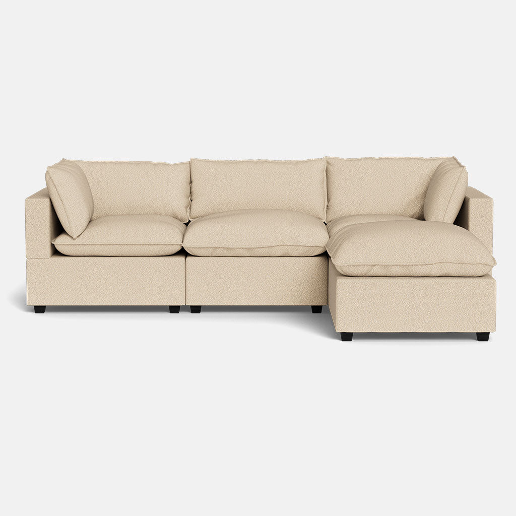 Kova Pillow Cushion Sofa 122" + Ottoman