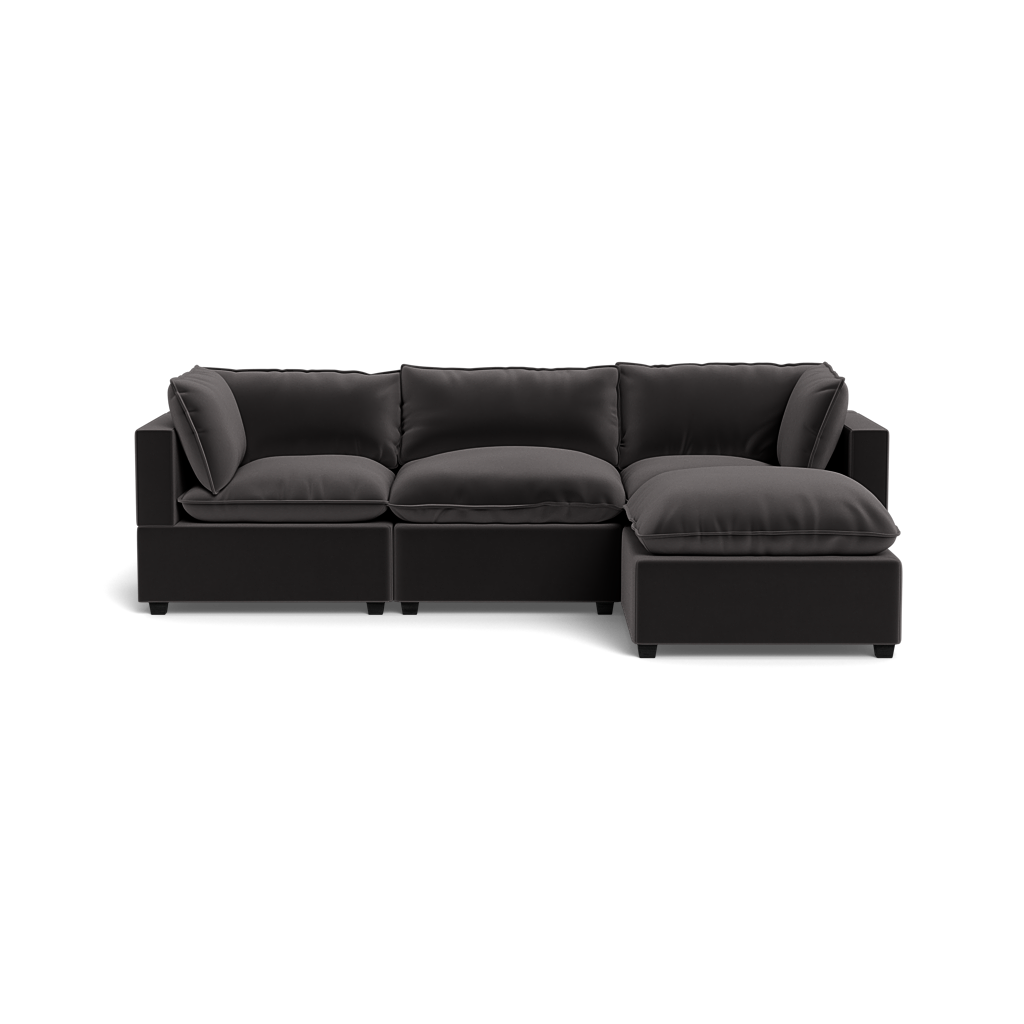 Kova Pillow Cushion Sofa 122" + Ottoman