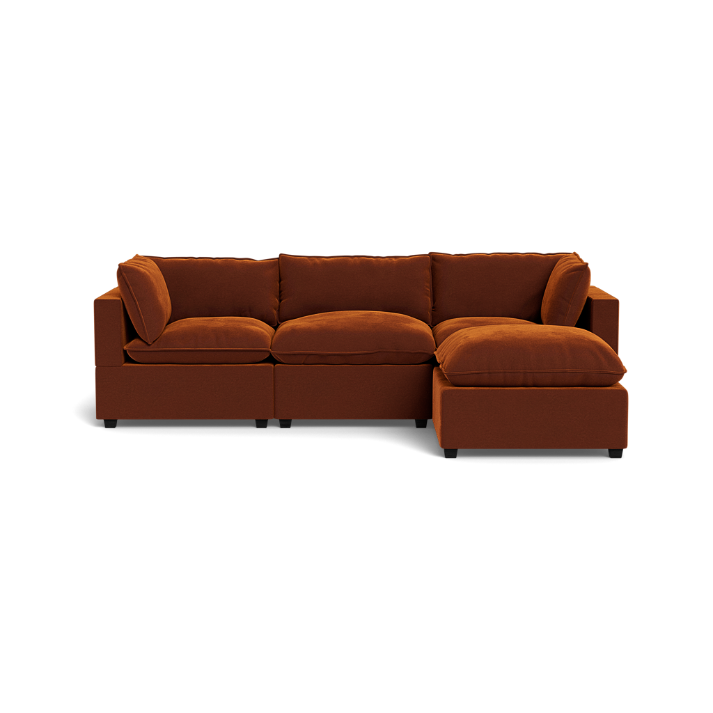 Kova Pillow Cushion Sofa 122" + Ottoman