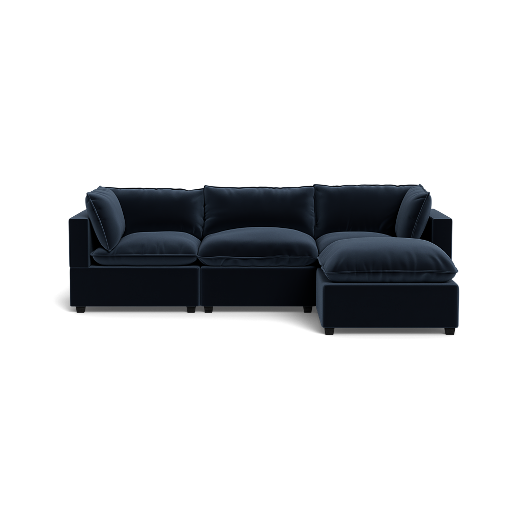 Kova Pillow Cushion Sofa 122" + Ottoman