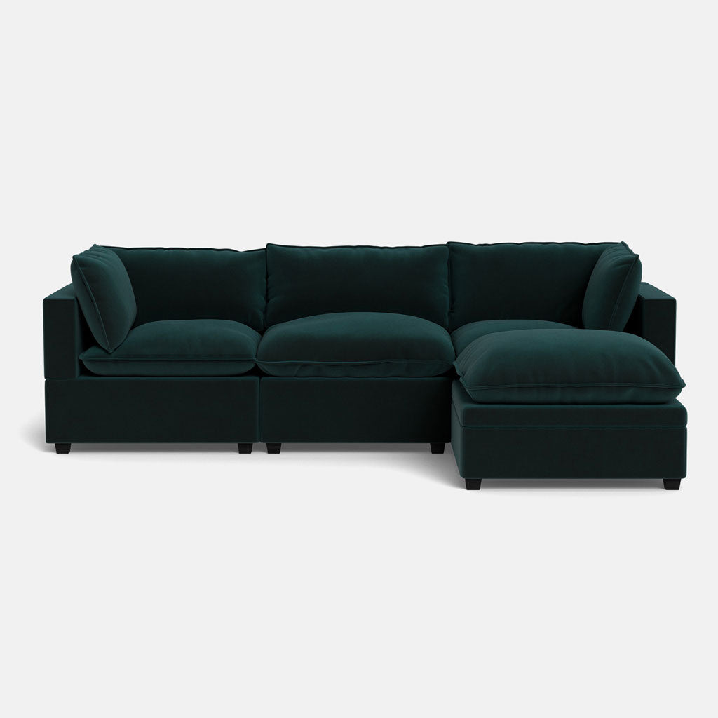 Kova Pillow Cushion Sofa 122" + Ottoman