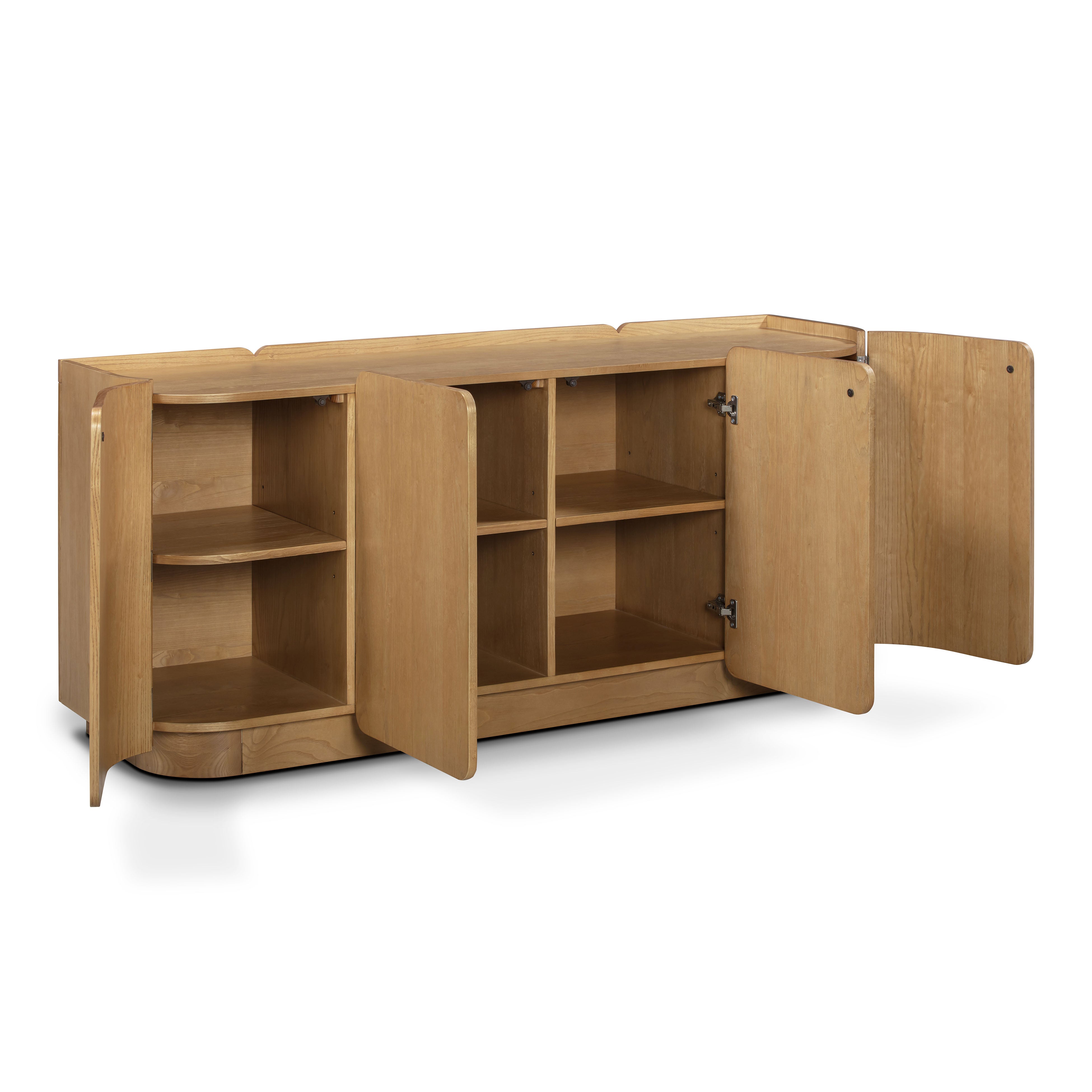 Moora 70" Natural Ash 4-Door Sideboard