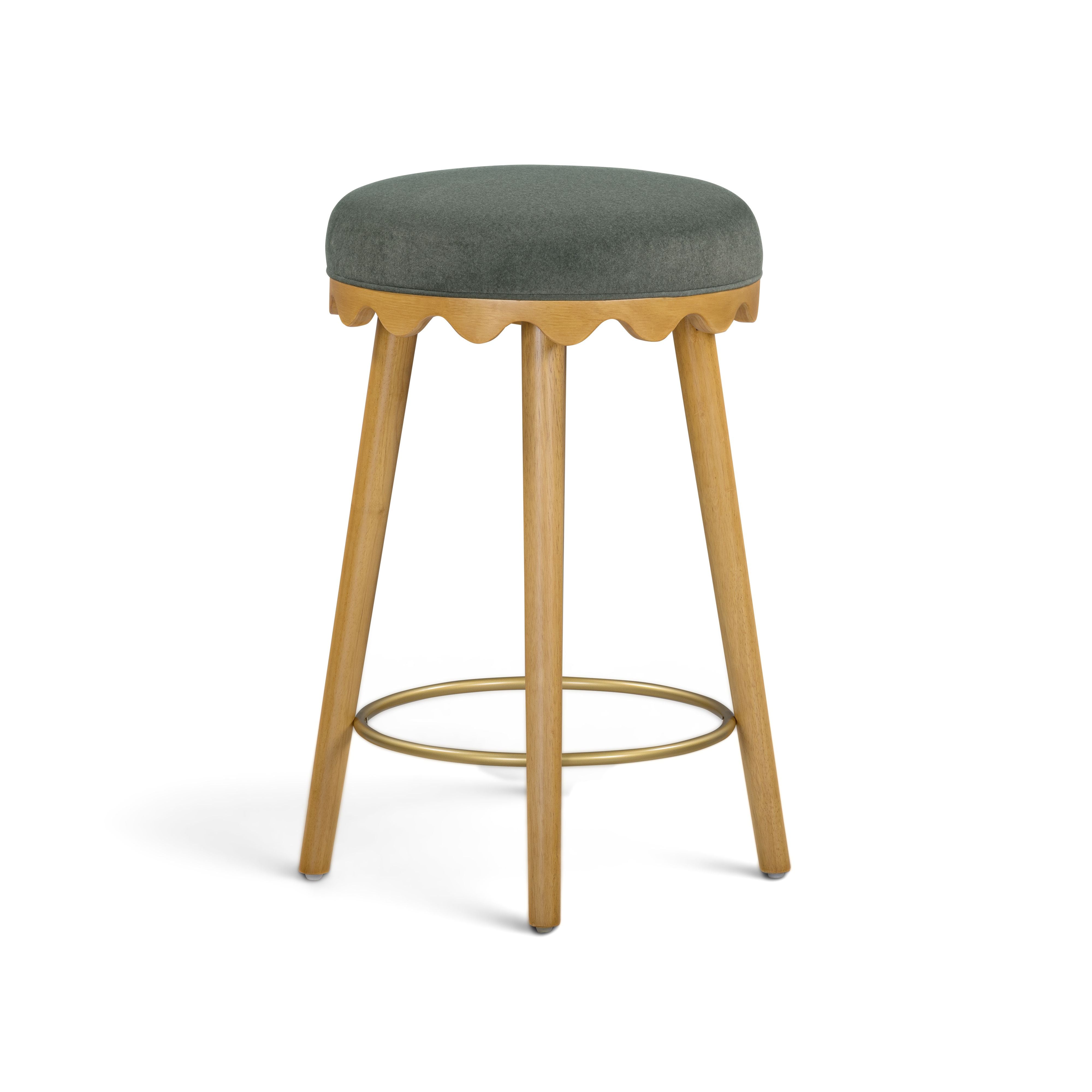Oodle Performance Vegan Mohair Bar and Counter Stool