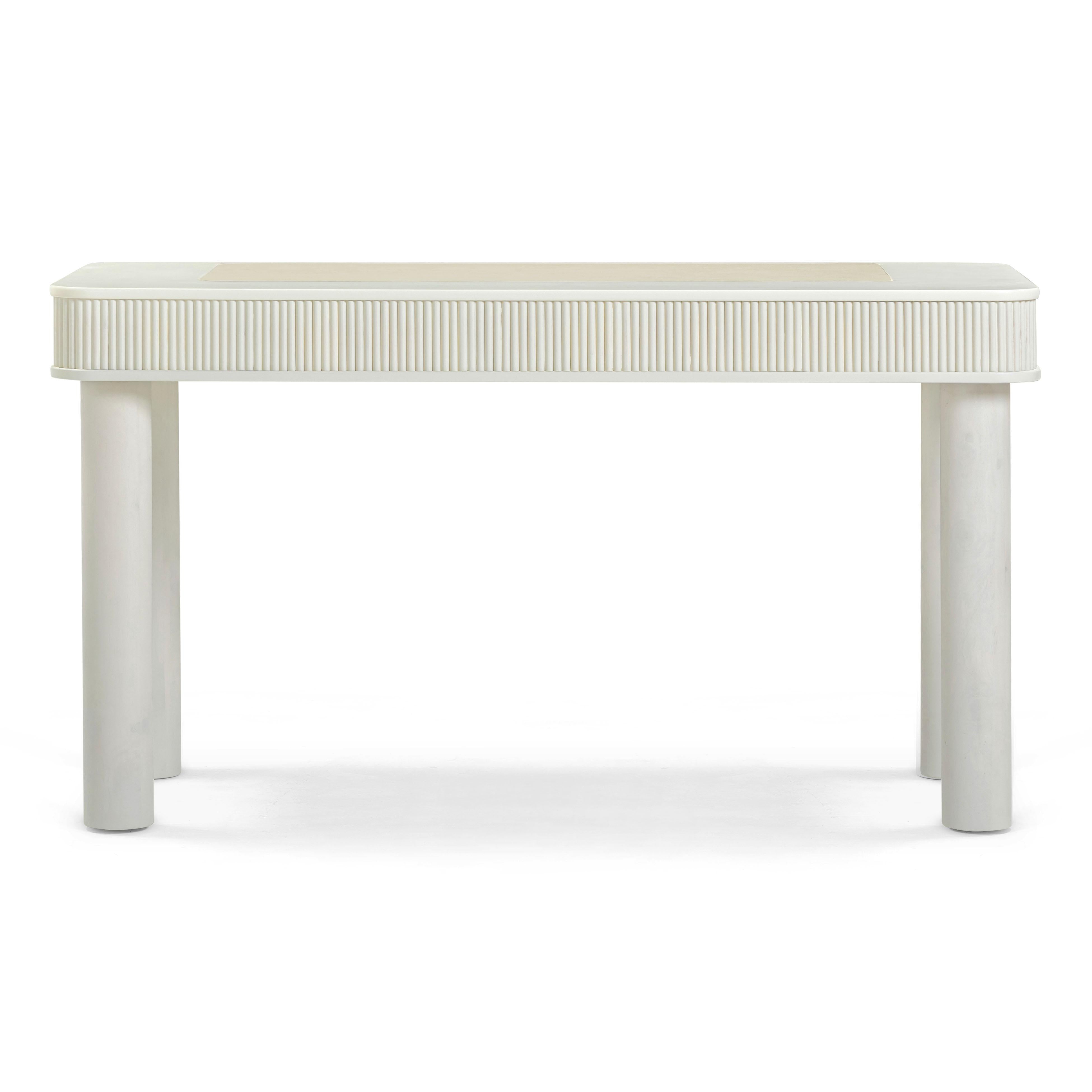 Sarah 55" Cream 2-Drawer Executive Work Desk