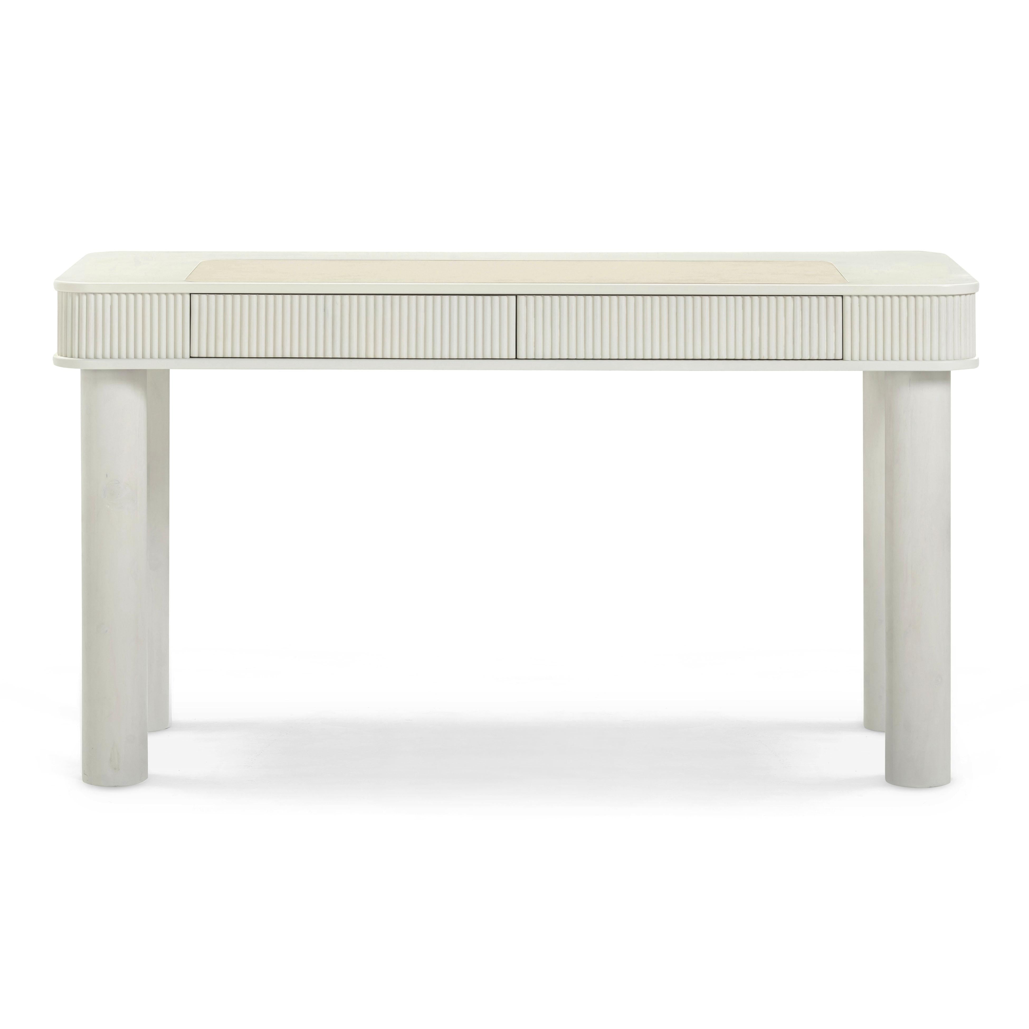 Sarah 55" Cream 2-Drawer Executive Work Desk
