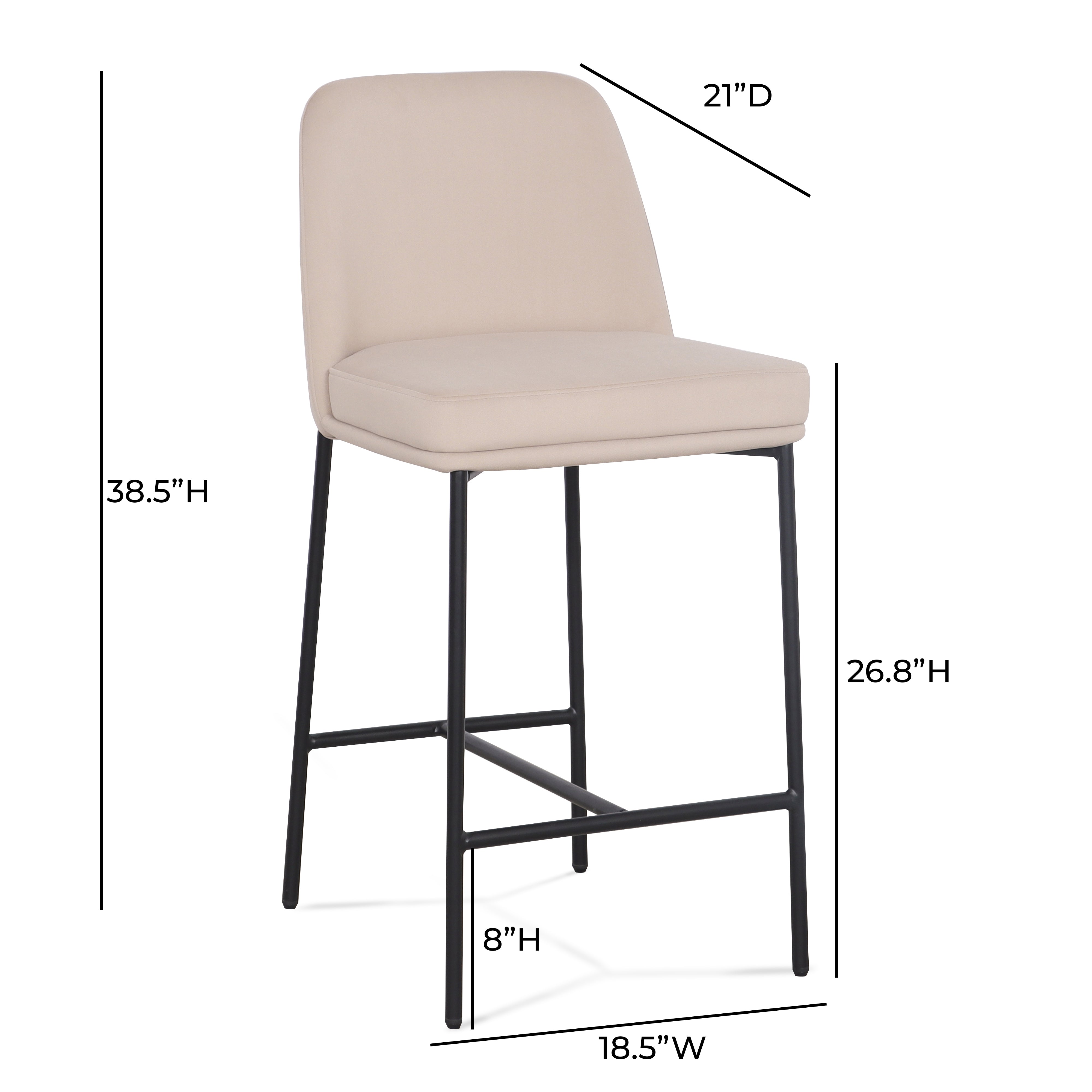 Sydney Performance Velvet Counter Stool Set of 2